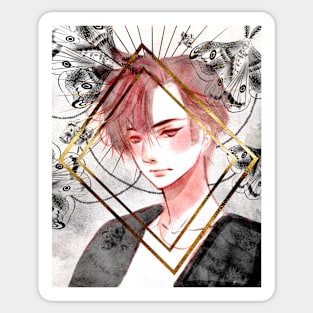 Real pretty boy beautiful boy man Manga style Sticker